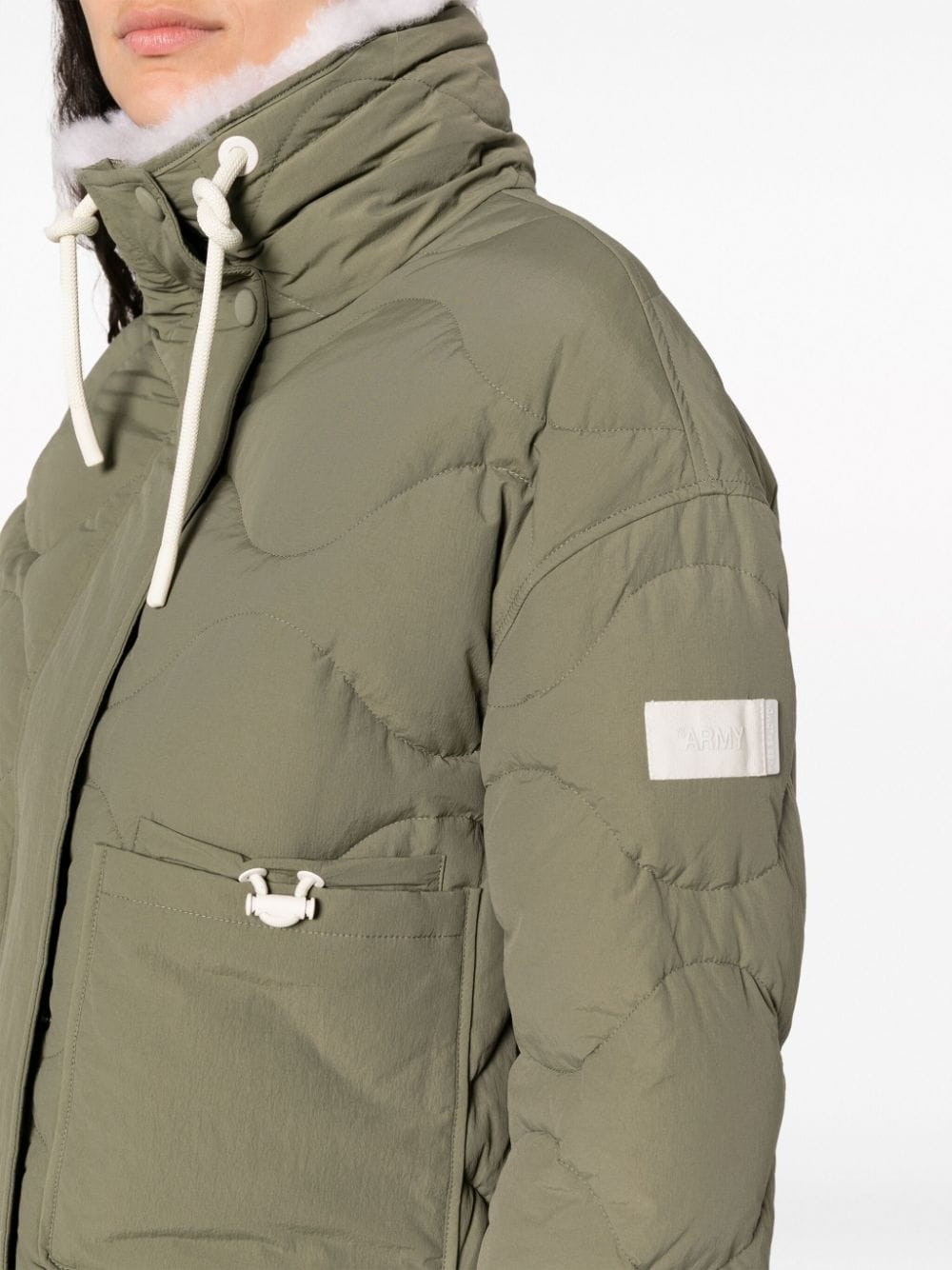 high-neck quilted jacket - 5