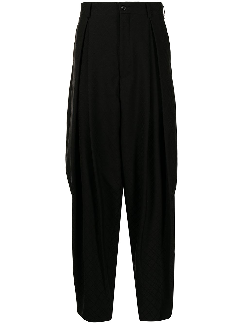 geometric-pattern pleated trousers - 1