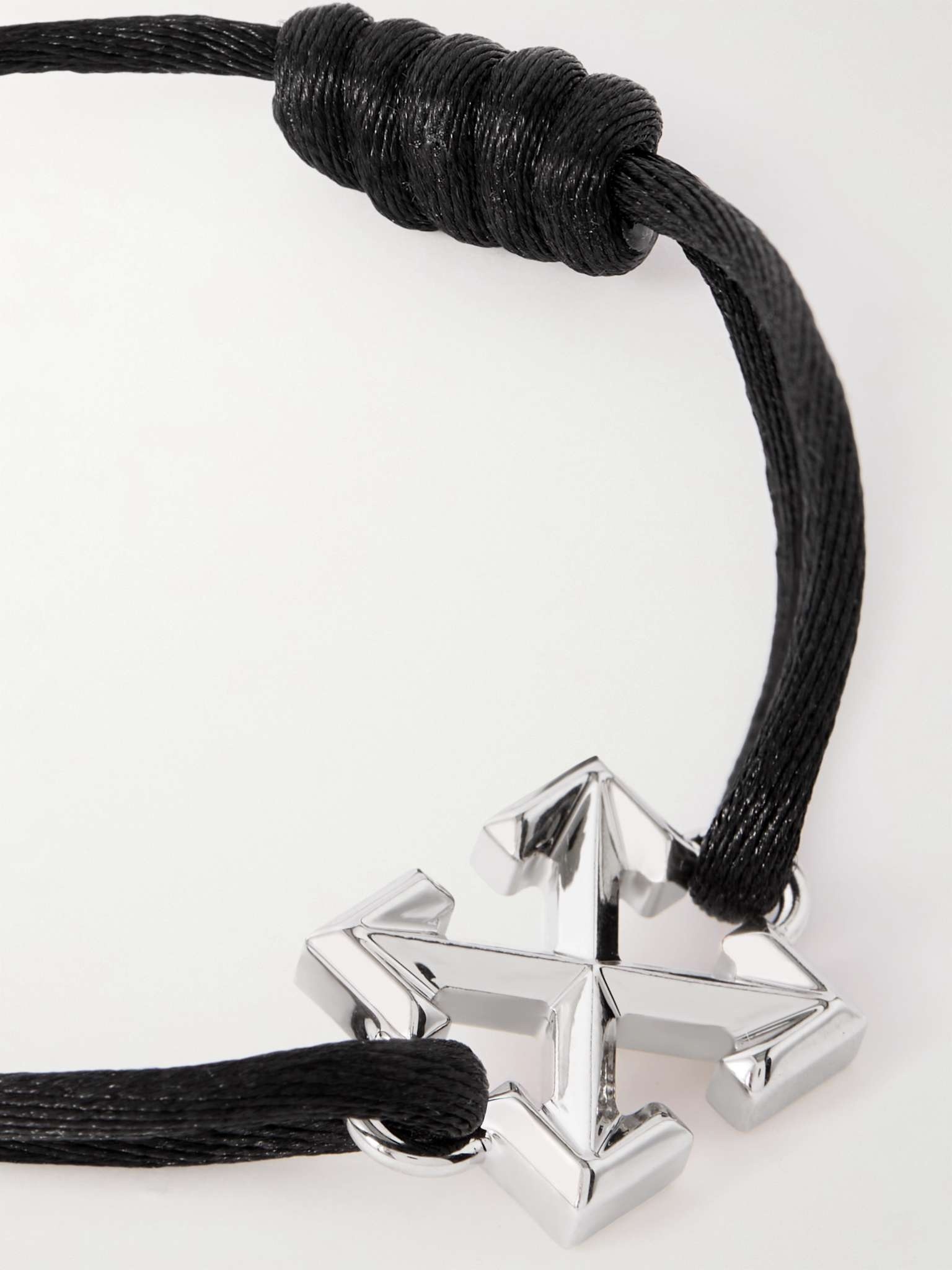 Arrow Silver-Tone Cord Bracelet - 4