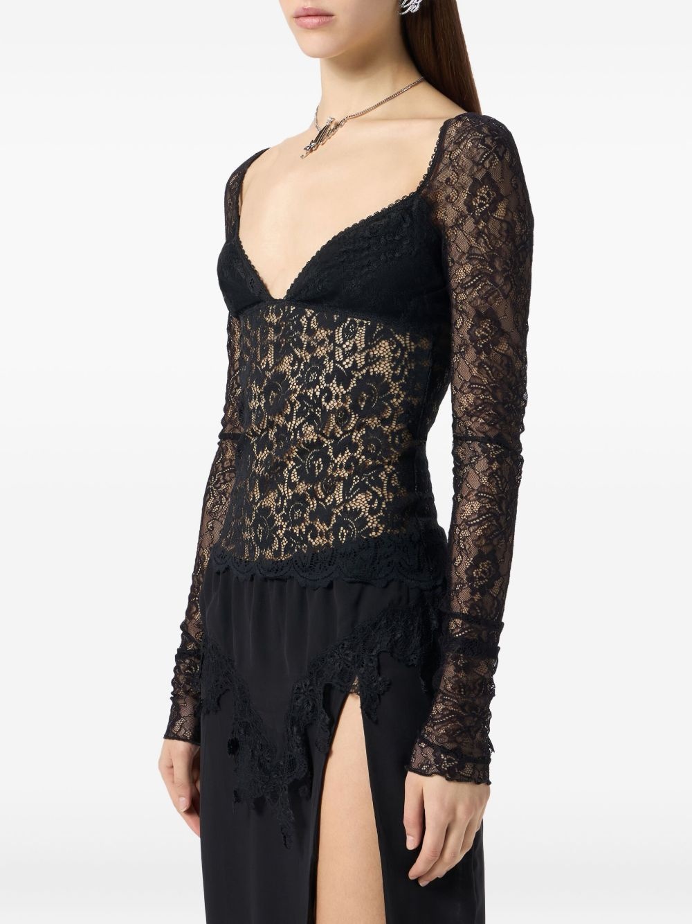 lace-bodice top - 4