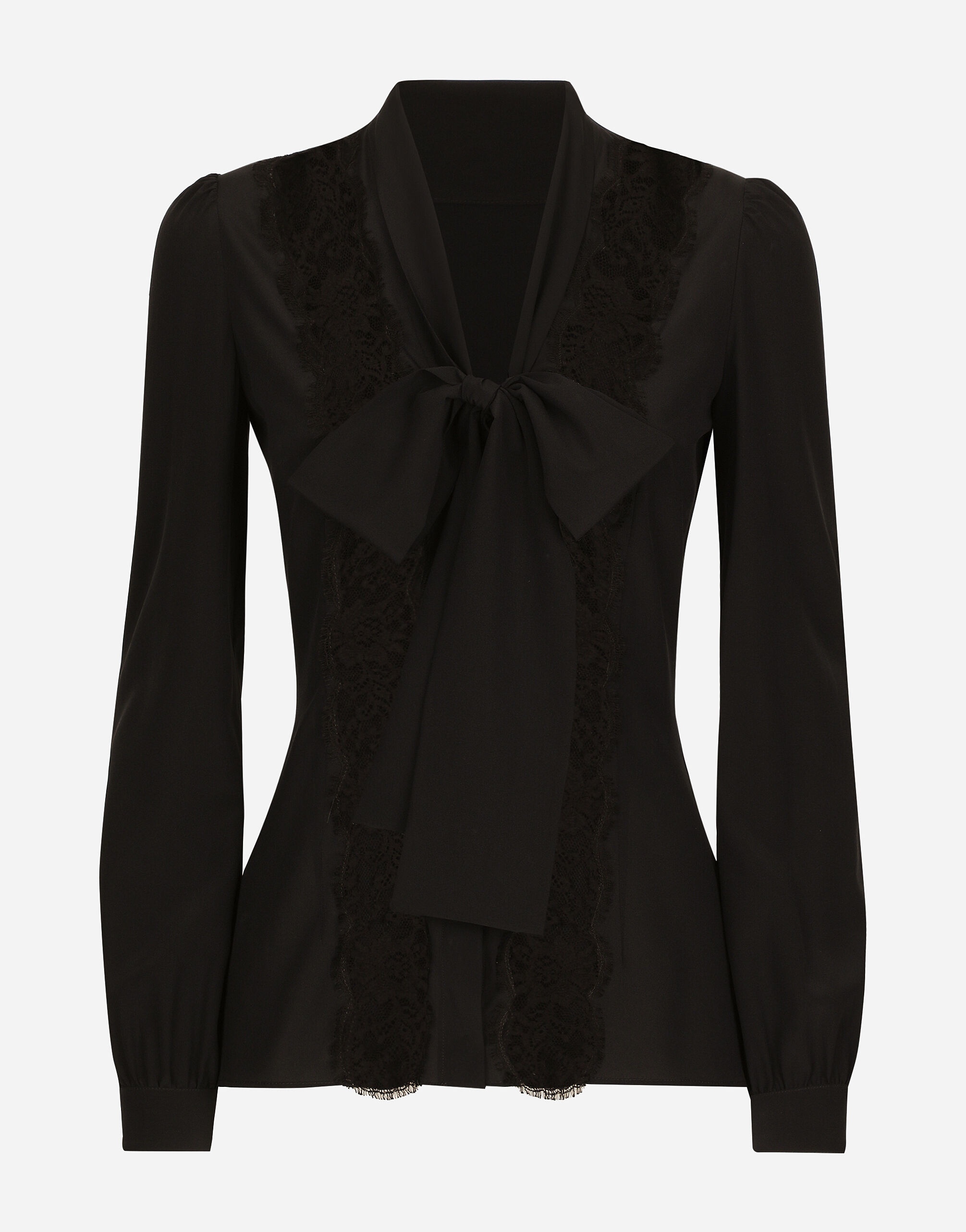 Silk shirt with lace inlay - 1