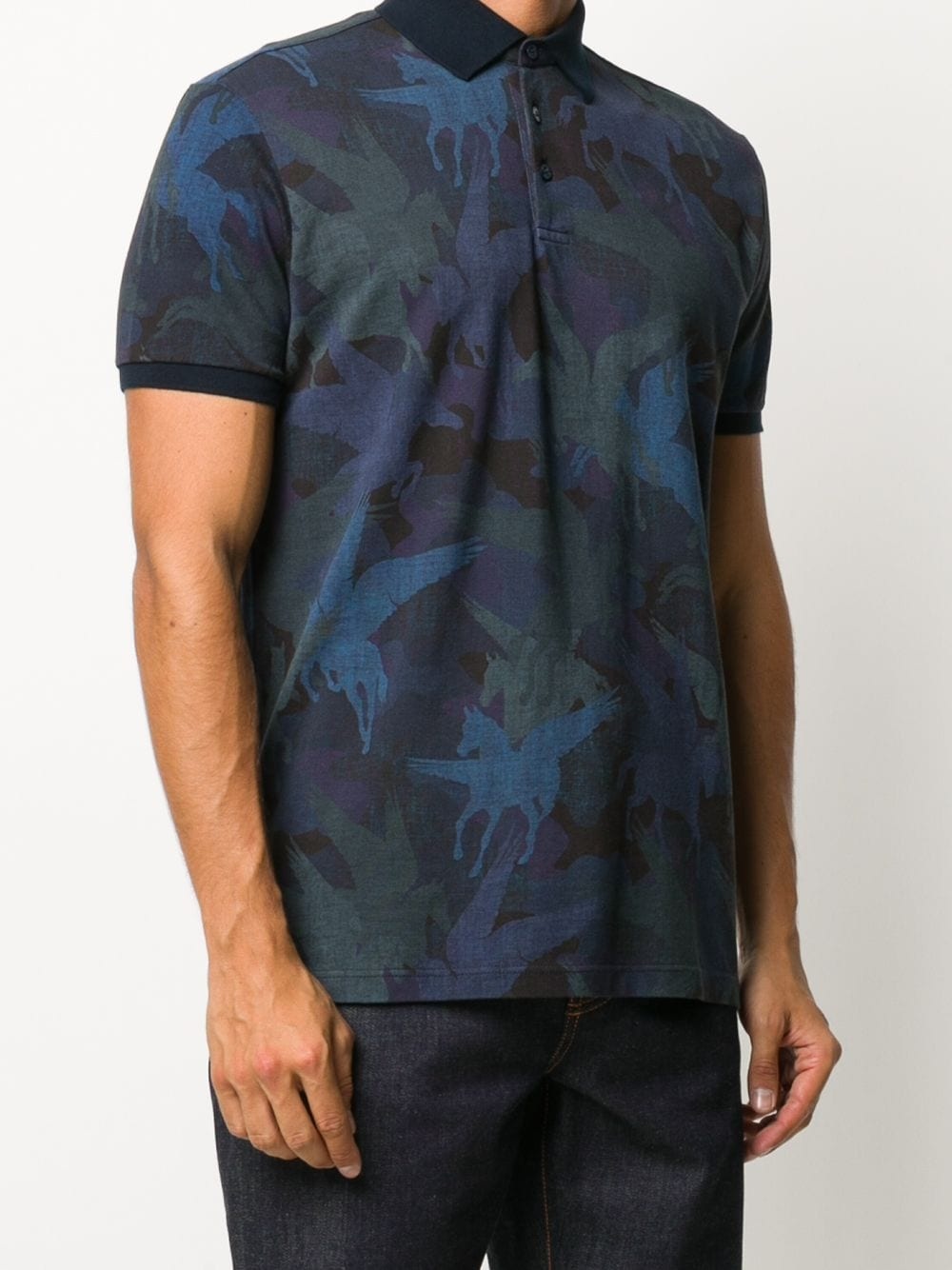 winged-horse print polo shirt - 3