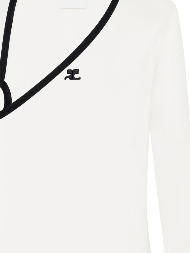courrèges Slash contrast-trim T-shirt outlook