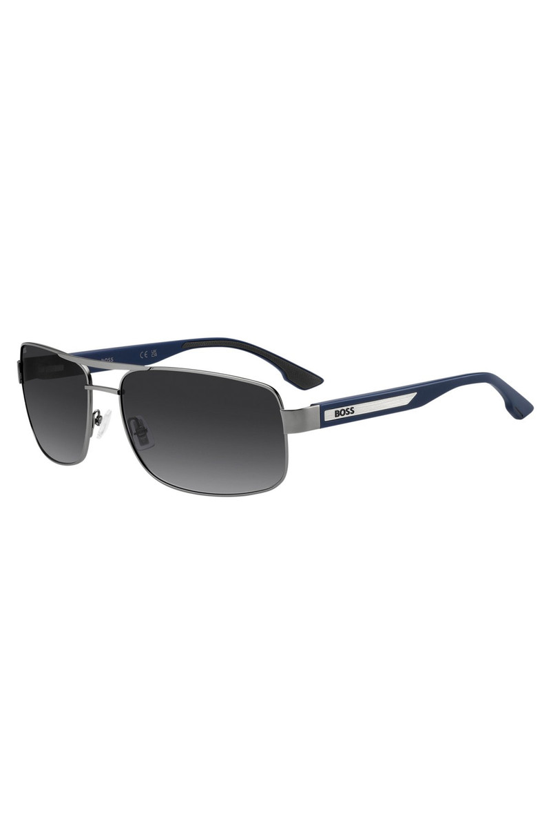 DOUBLE-BRIDGE SUNGLASSES WITH BLUE TEMPLES 1