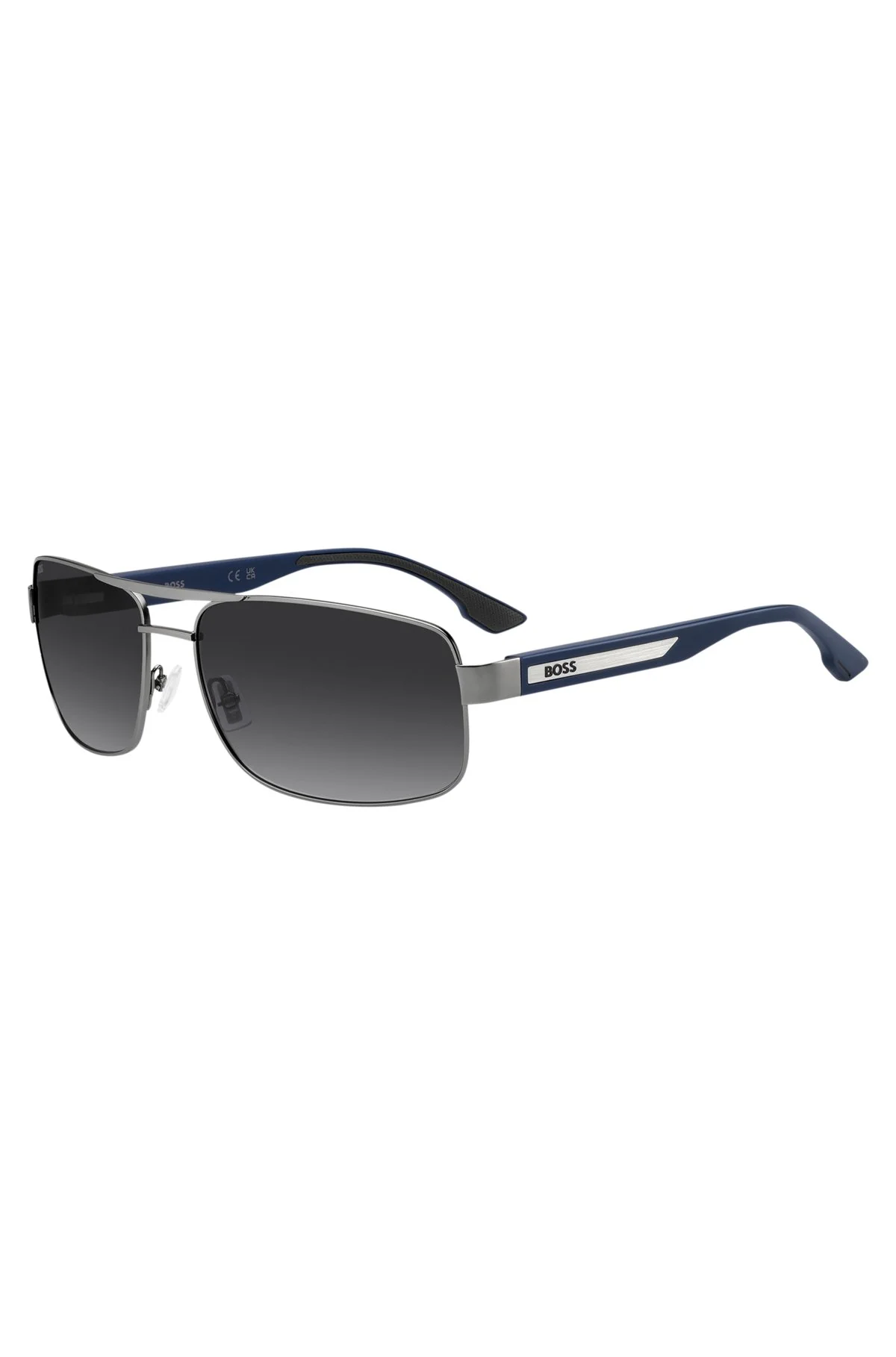 DOUBLE-BRIDGE SUNGLASSES WITH BLUE TEMPLES - 1