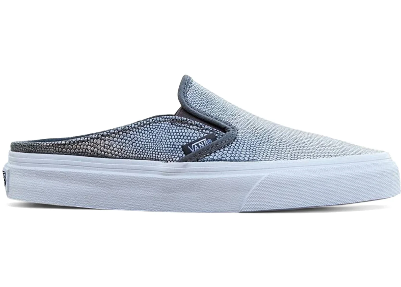 Vans Classic Slip-On Mule Embossed Leather Grey True White (Women's) - 1