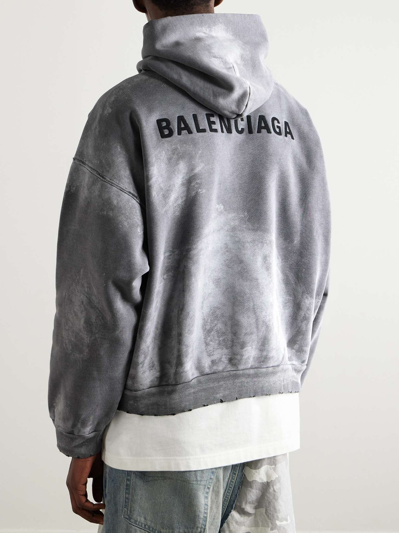 Men's Balenciaga Back Hoodie 중간 적합 회색 3