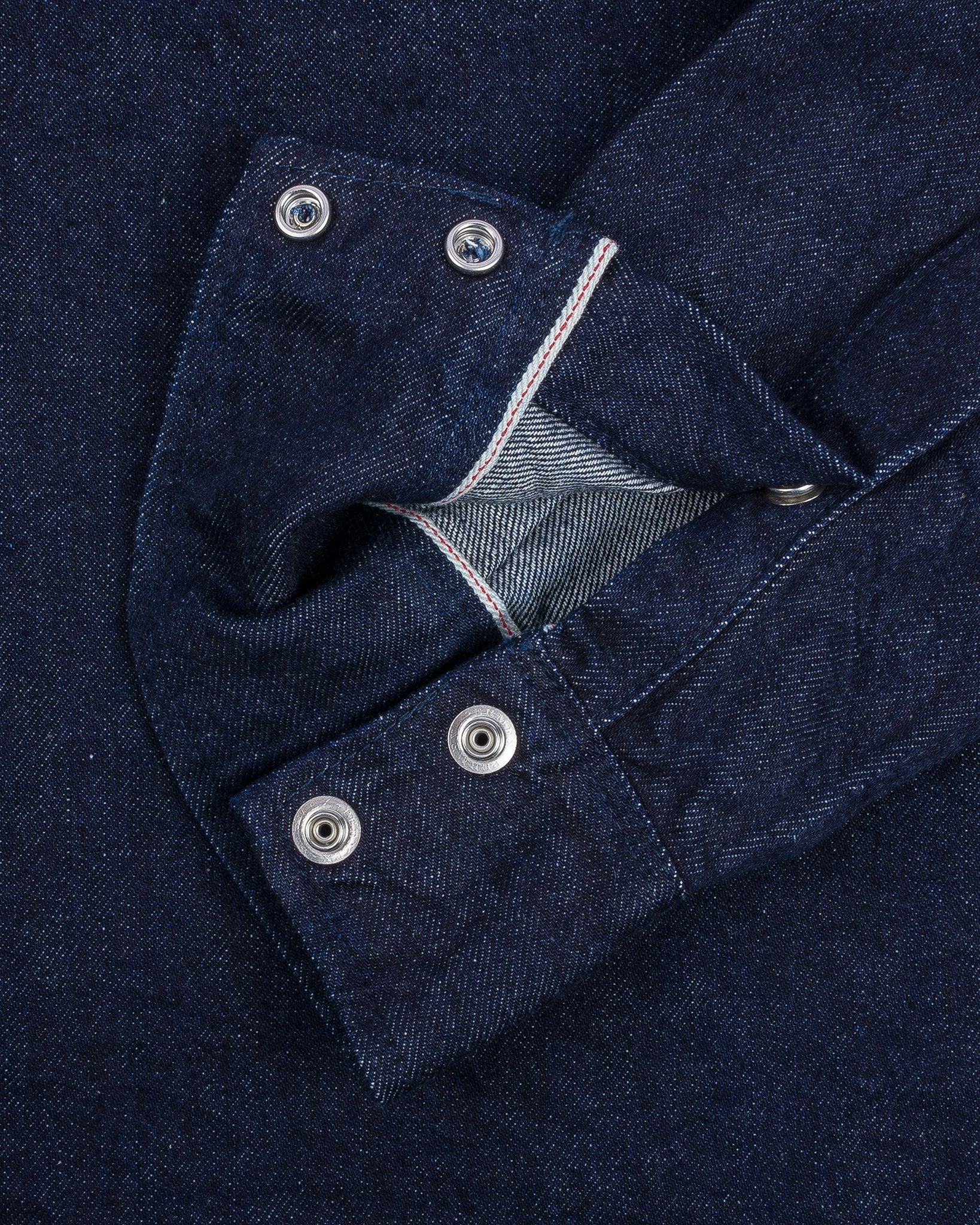 IHSH-33-T 12oz Selvedge Denim Western Shirt With Tonal Stitching - Indigo - 17