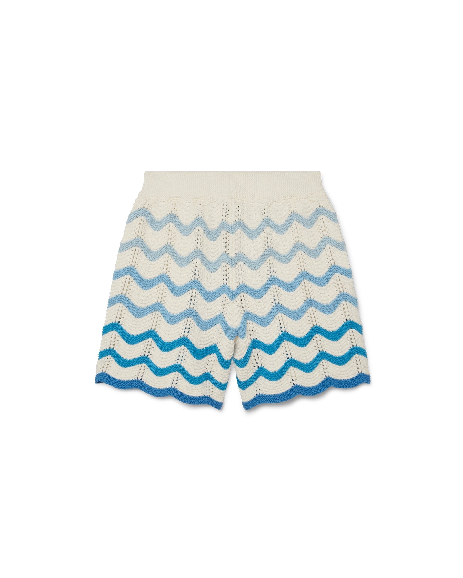 Blue Gradient Crochet Shorts - 2