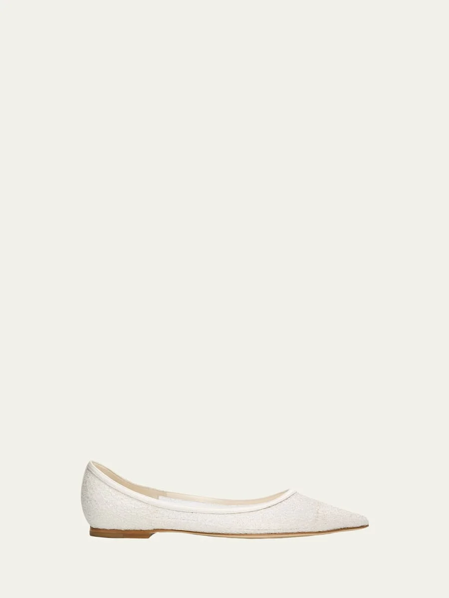 Love Floral Lace Pointed-Toe Flats - 1