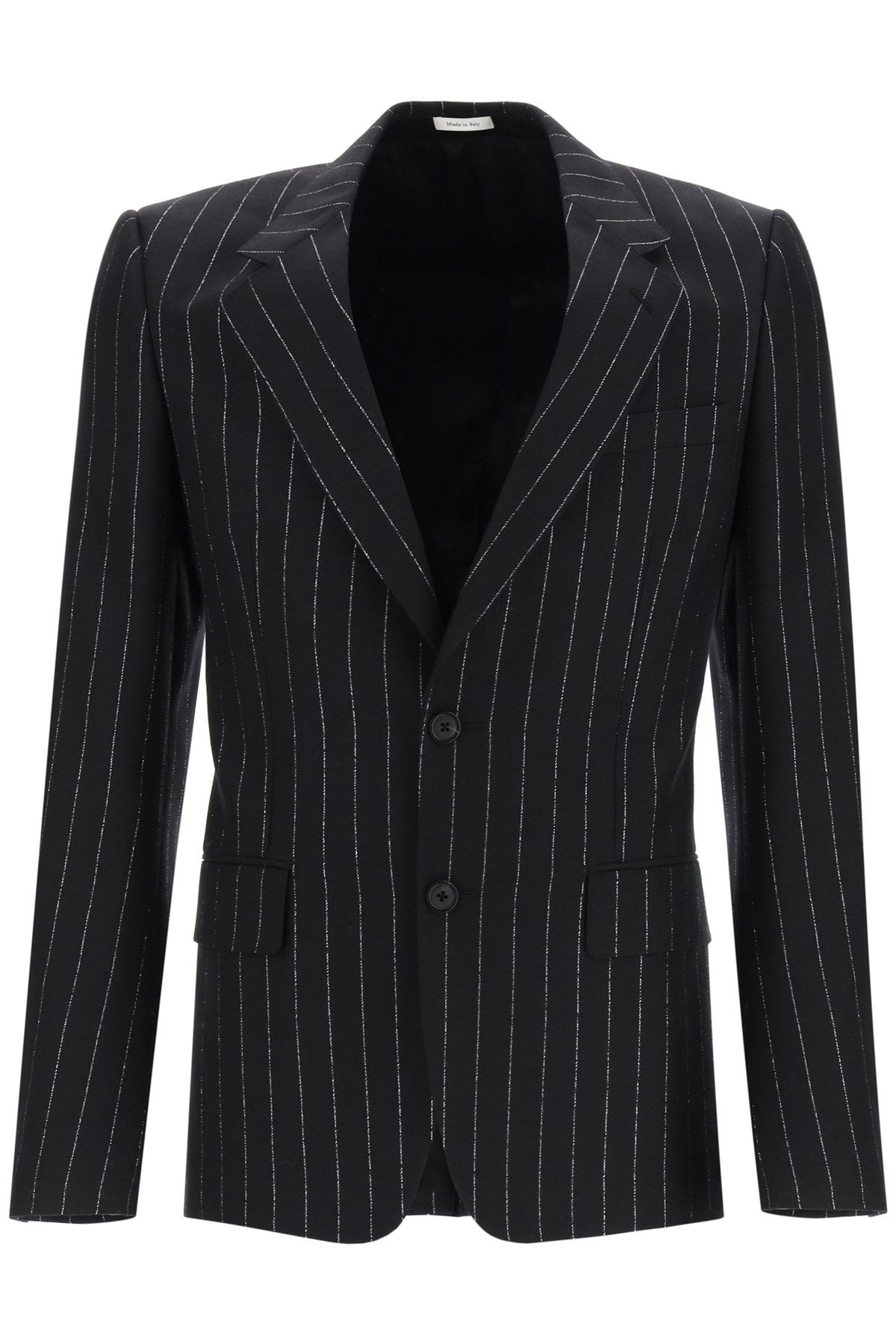 LUREX PINSTRIPE WOOL BLAZER - 1