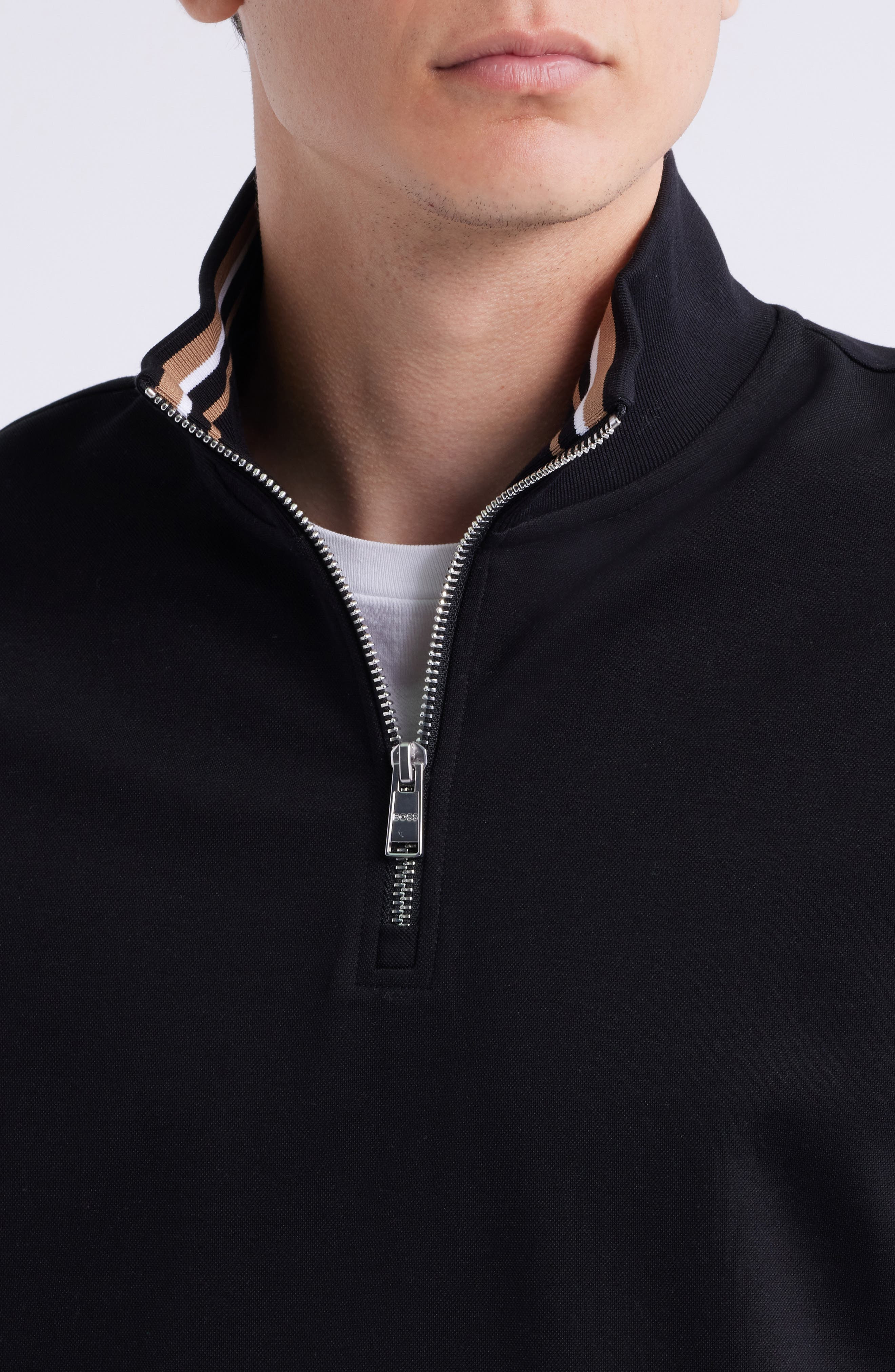 BOSS Stimmann Half Zip Top in Black at Nordstrom - 4