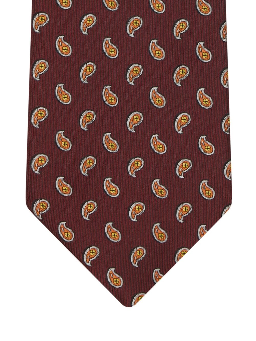 paisley-print silk tie - 2