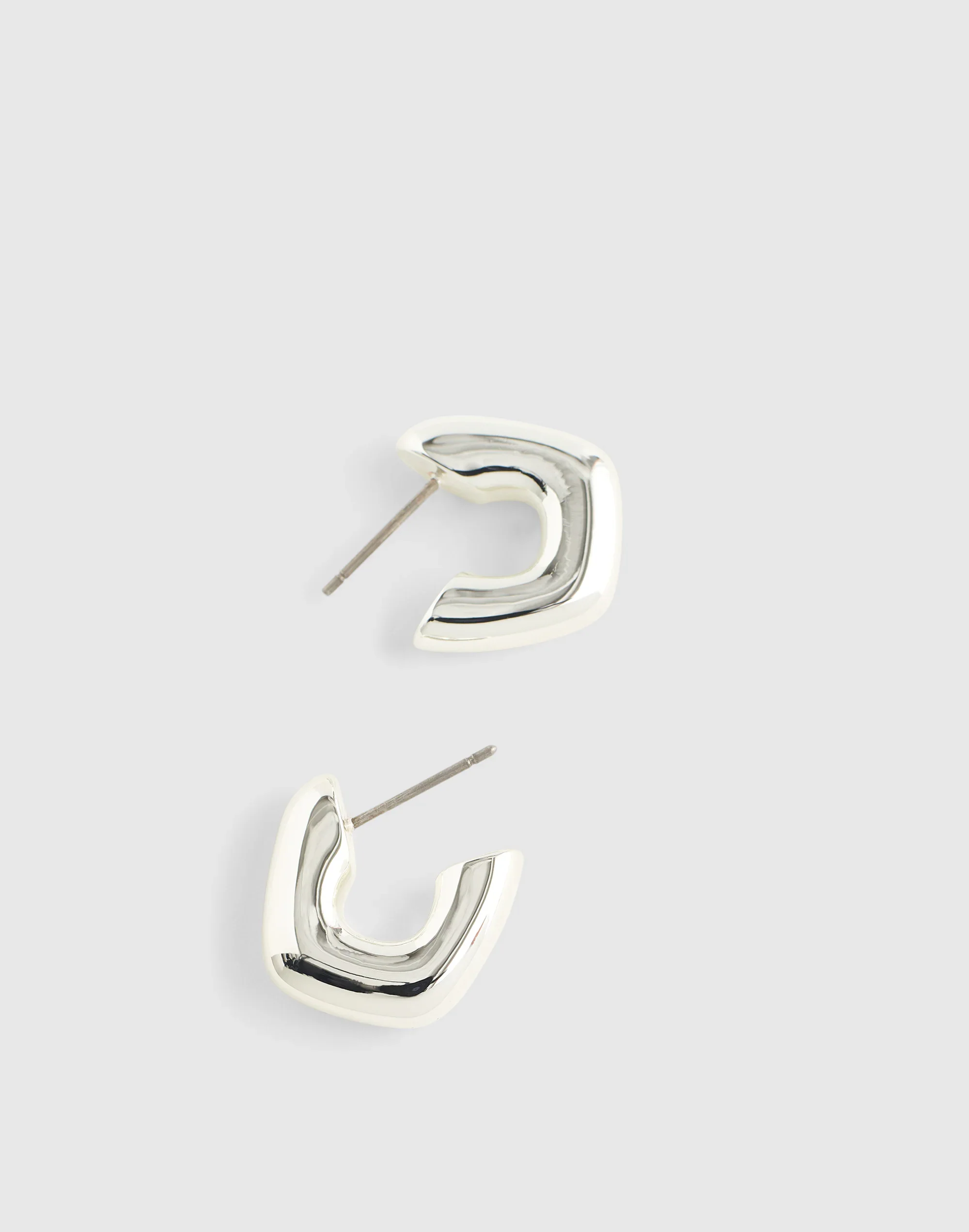 Sculptural Huggie Hoop Earrings - 1