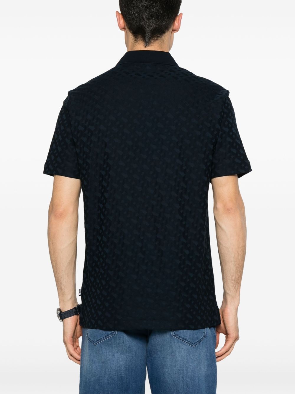 patterned-jacquard polo shirt - 3