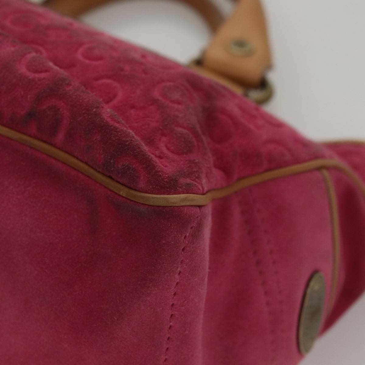 CELINE C Macadam Canvas Boogie Bag Hand Bag Pink - 16
