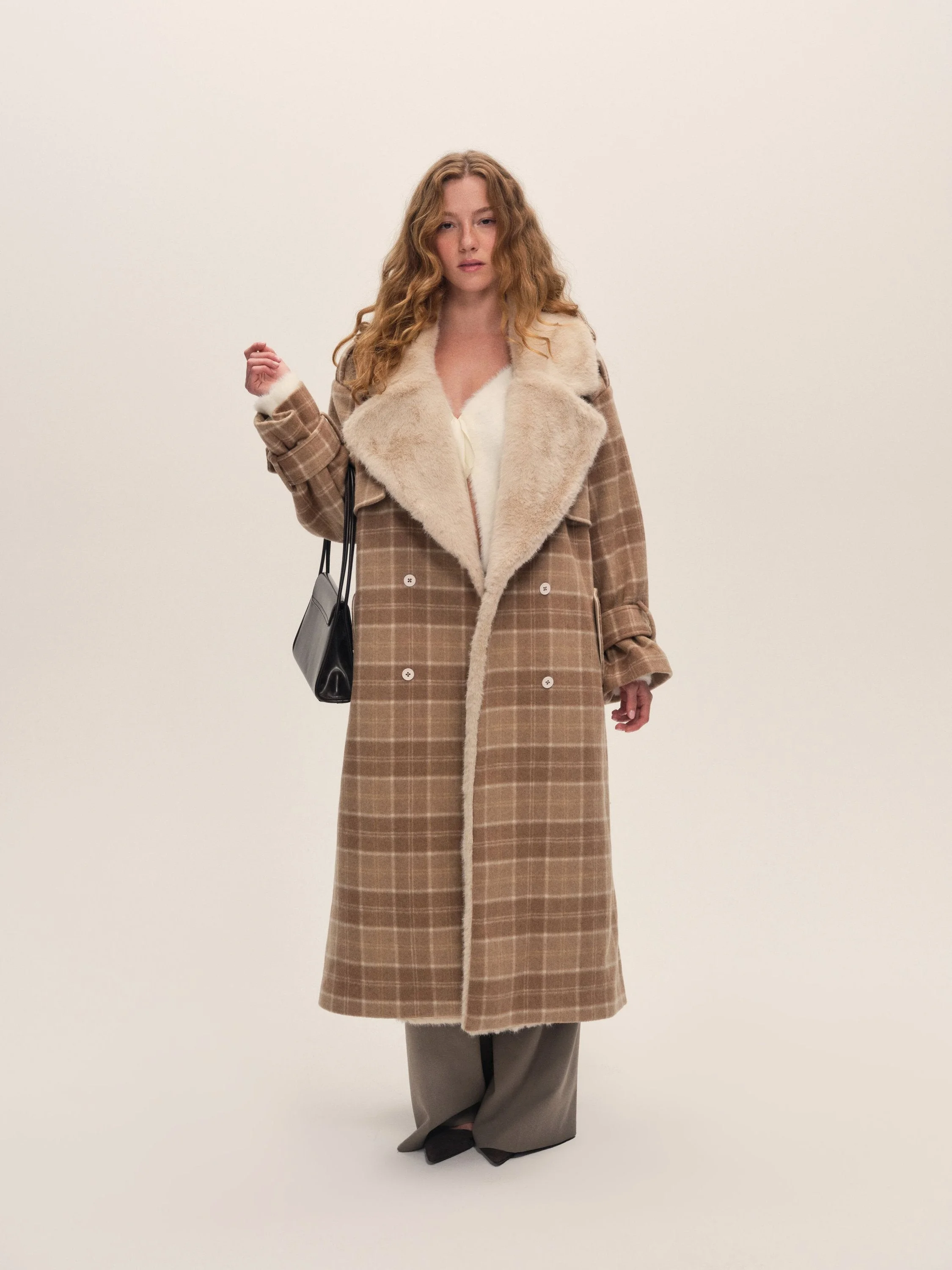 Poet Plaid Oversized Coat - 1