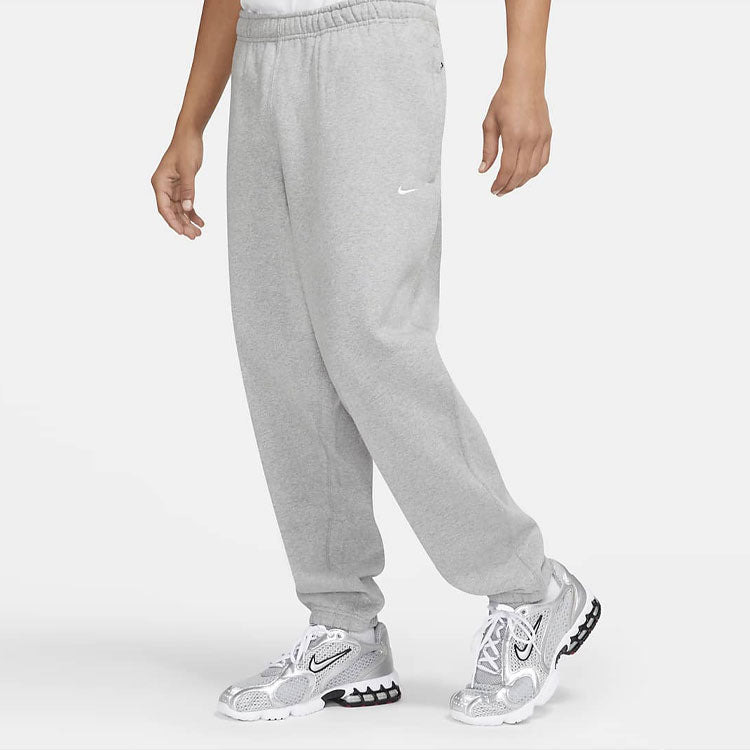 Men's Nike Logo Embroidered Fleece Lined Bundle Feet Sports Pants/Trousers/Joggers Gray CW5460-063 - 3