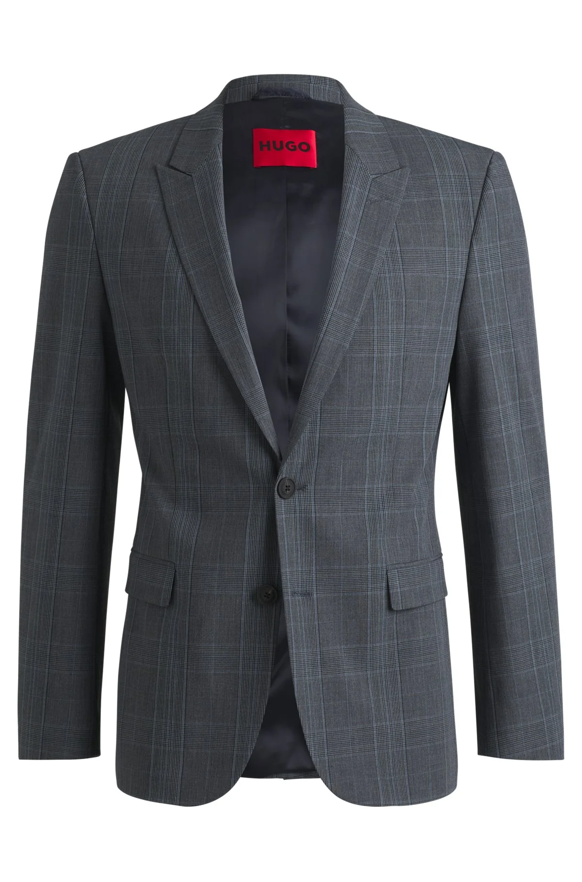 EXTRA-SLIM-FIT JACKET IN CHECKED PERFORMANCE-STRETCH FABRIC - 1