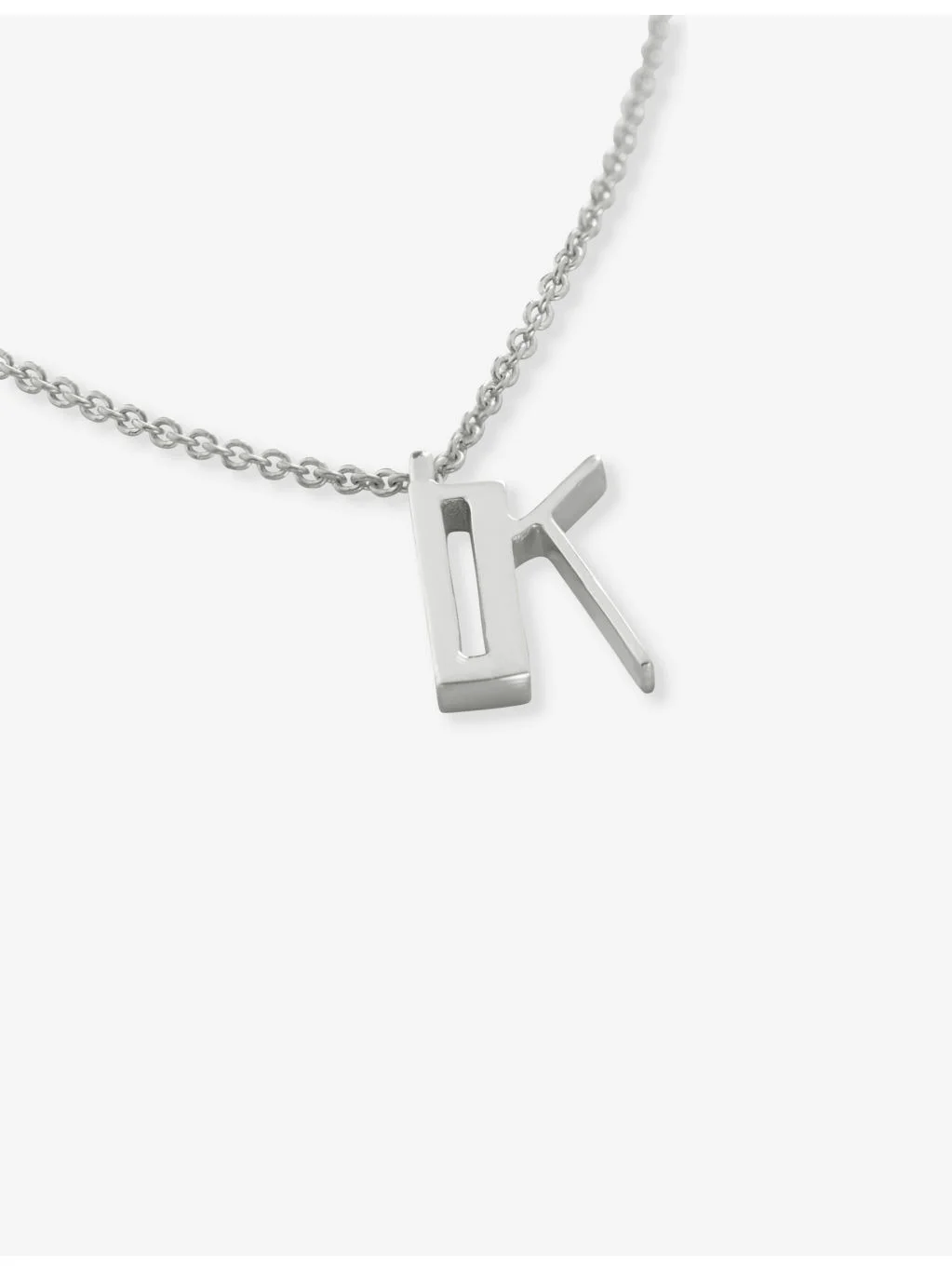 K letter-charm sterling-silver pendant necklace - 1