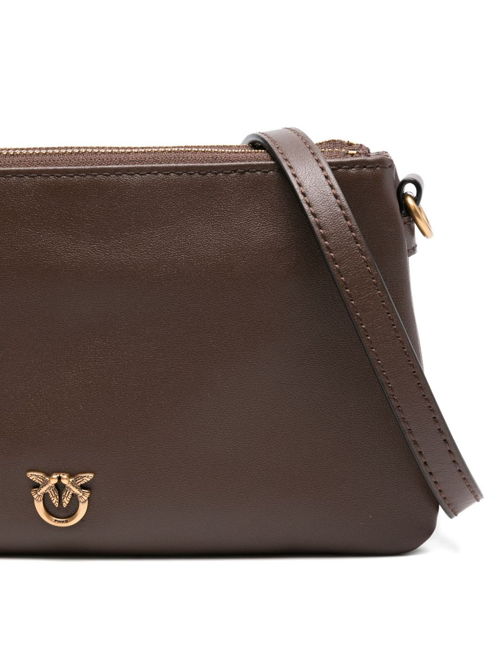 double-zip leather cross body bag - 4
