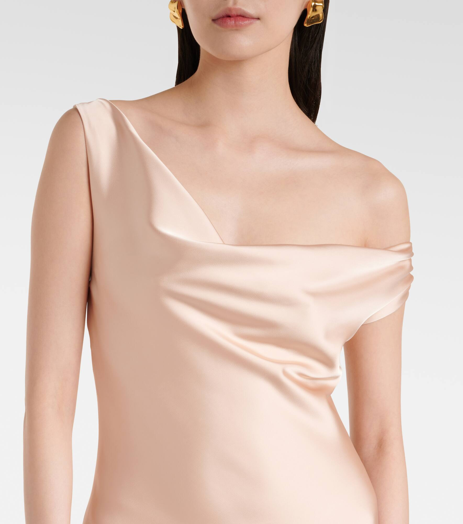 Draped satin gown - 6