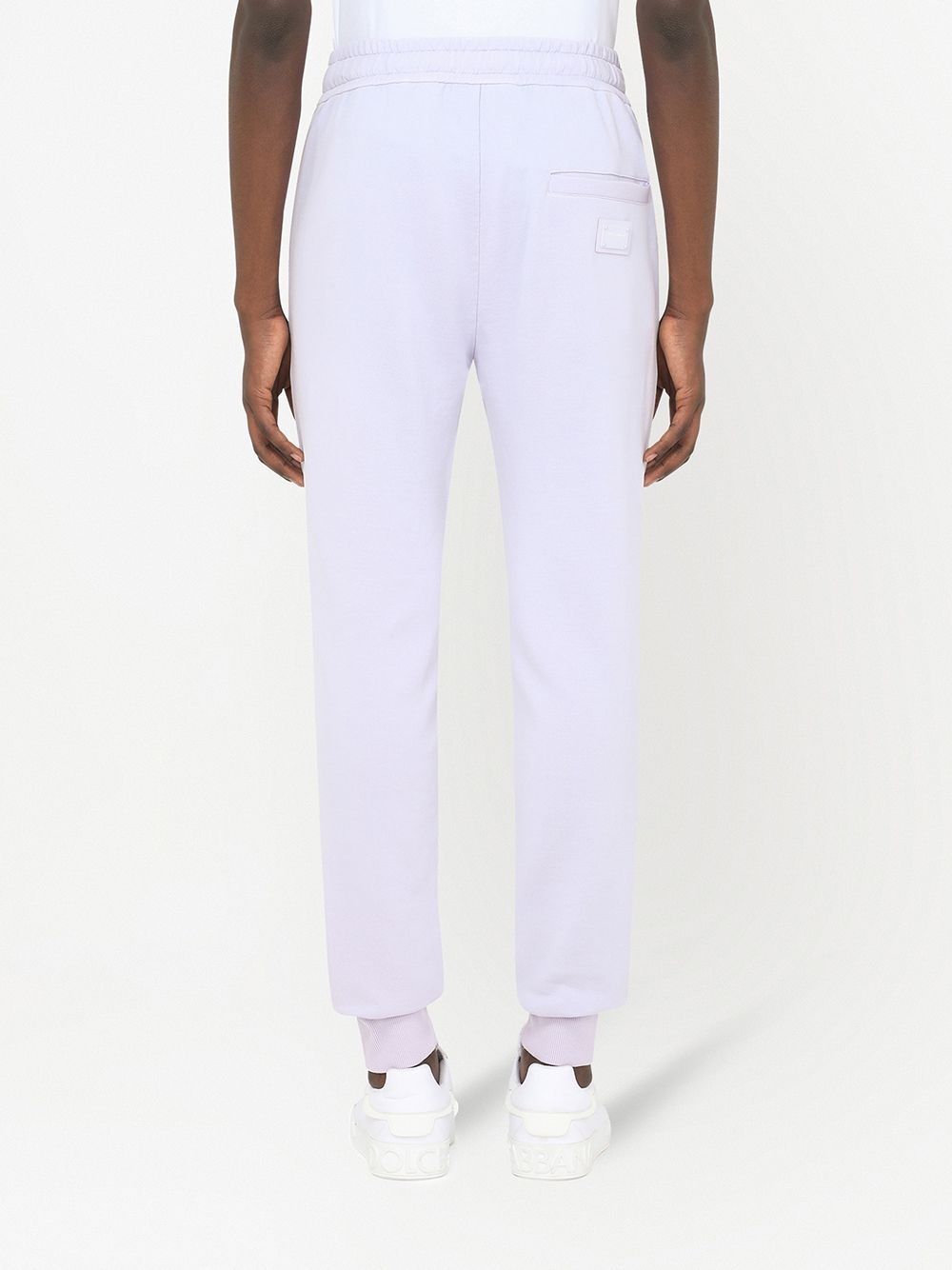 tapered-leg cotton track pants - 4