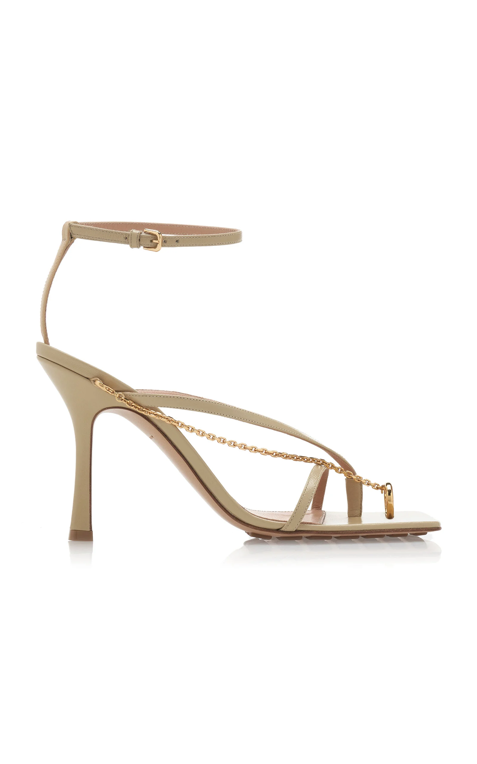 Chain-Trimmed Lounge Leather Sandals neutral - 1