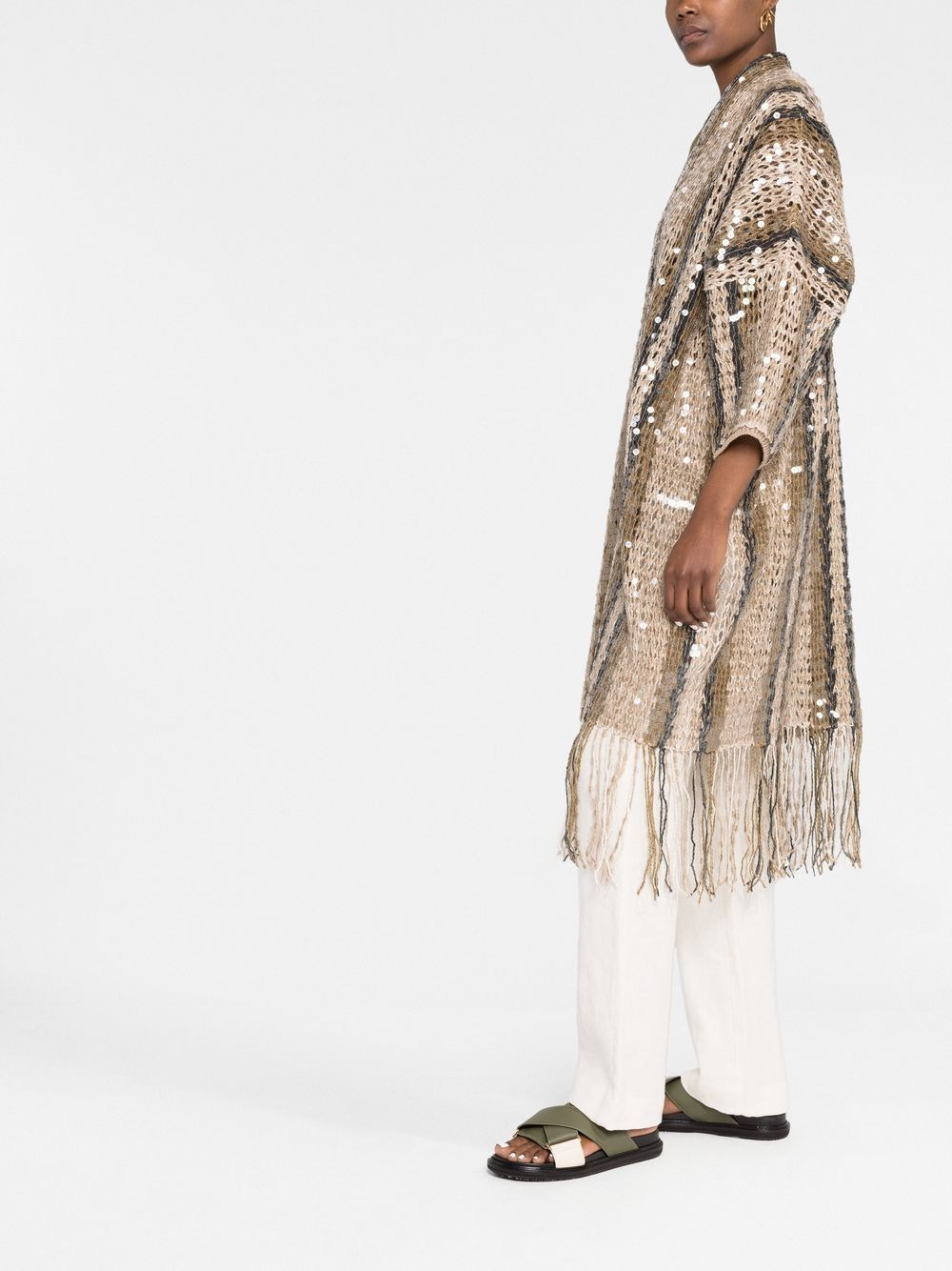 sequin-embellished knitted cardigan - 6