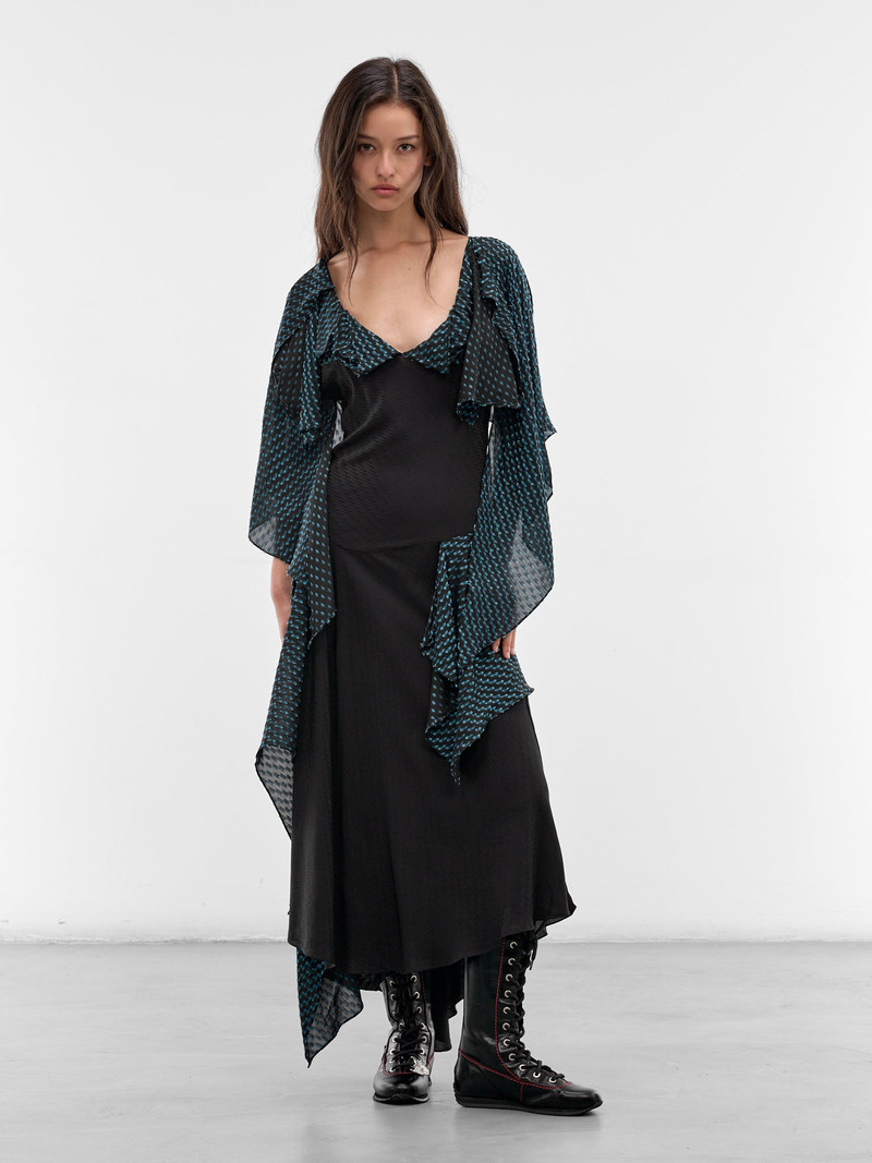 Kiko Kostadinov Black Deconstructed Draping Plexus Dress outlook