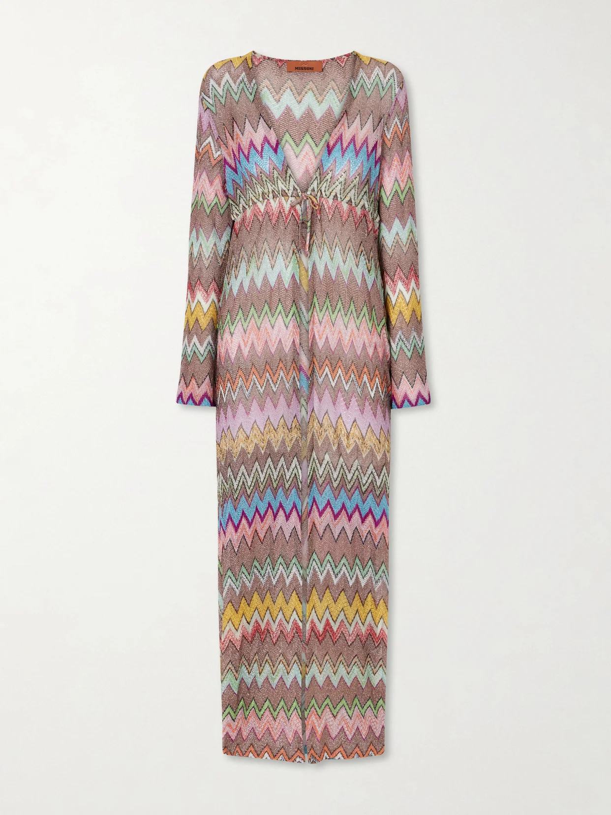 Striped Metallic Crochet-knit Coverup - 1