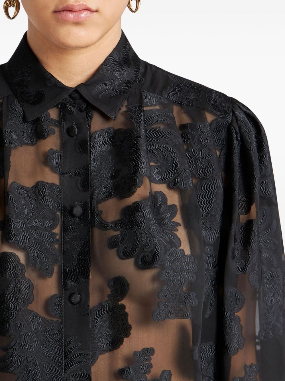fil-coupé effect chiffon shirt - 5