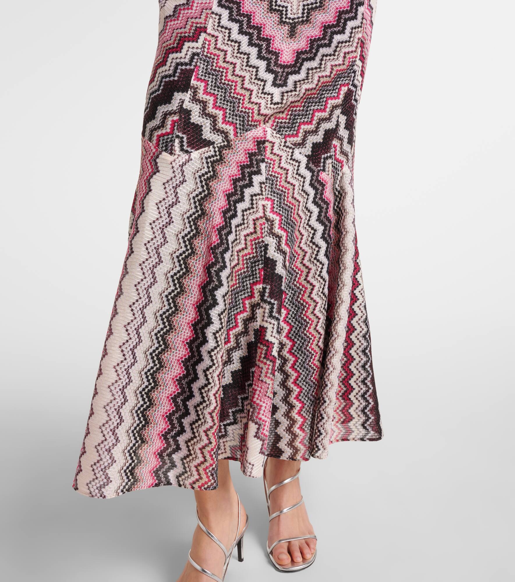 Zigzag lamé midi dress - 5