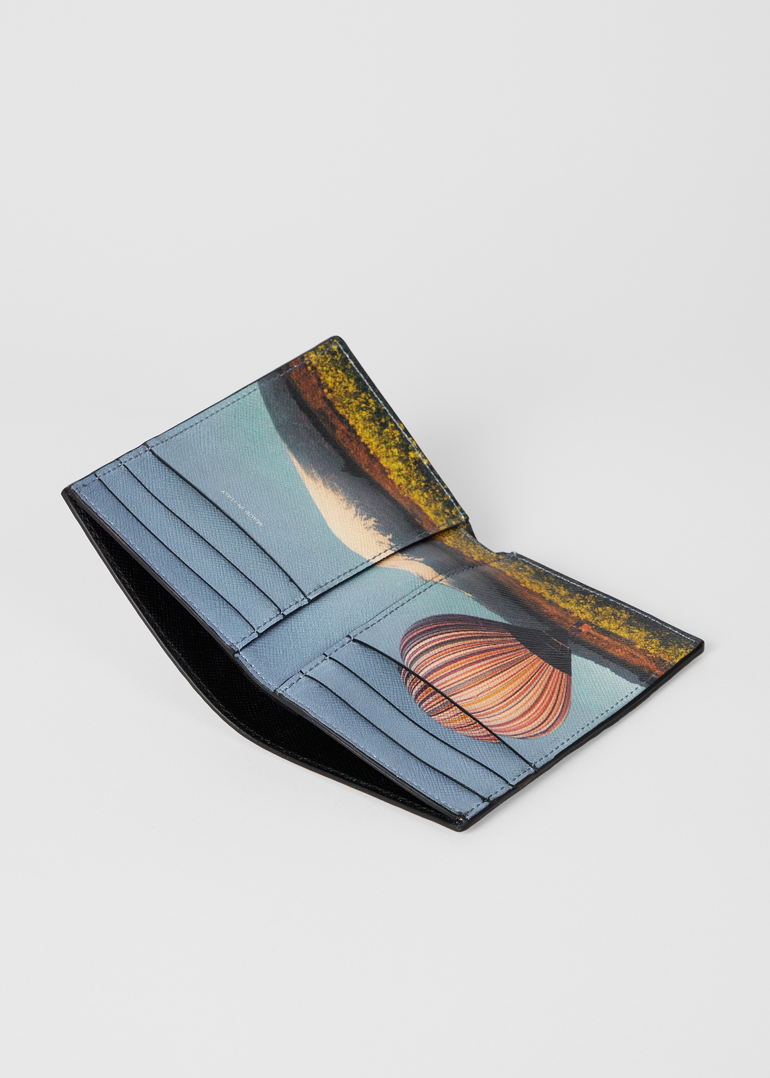 Black 'Signature Stripe Balloon Mount Fuji' Interior Credit Card Wallet - 3