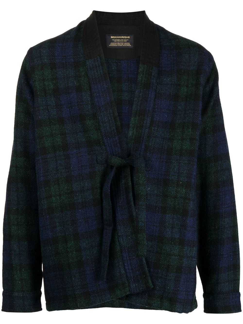 tartan front-tie jacket - 1