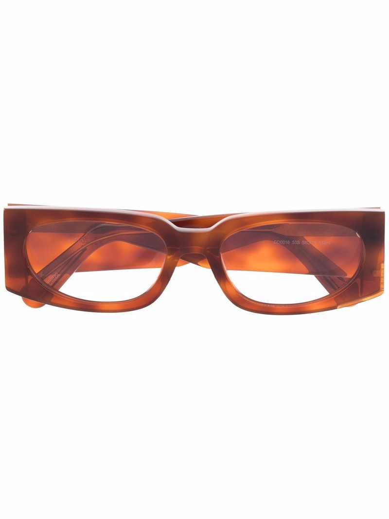 tortoiseshell rectangular-frame sunglasses 1