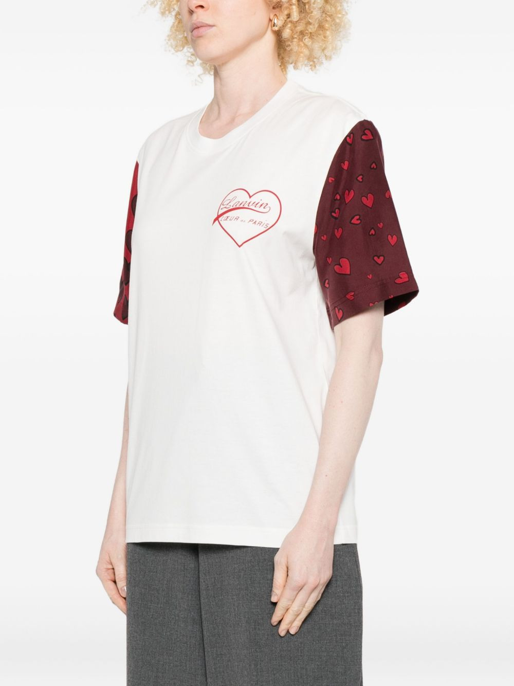 heart-print short-sleeve T-shirt - 3