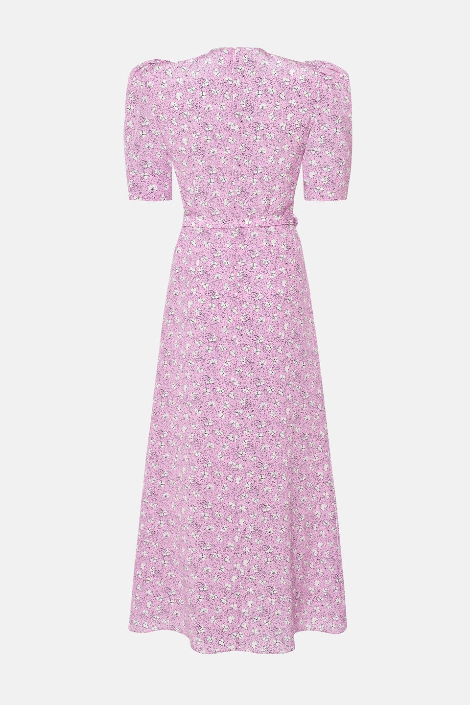 CLOVER PRINT SILK DRESS WITH BELT - 2
