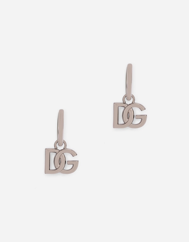 Hoop earrings with DG logo pendants - 1