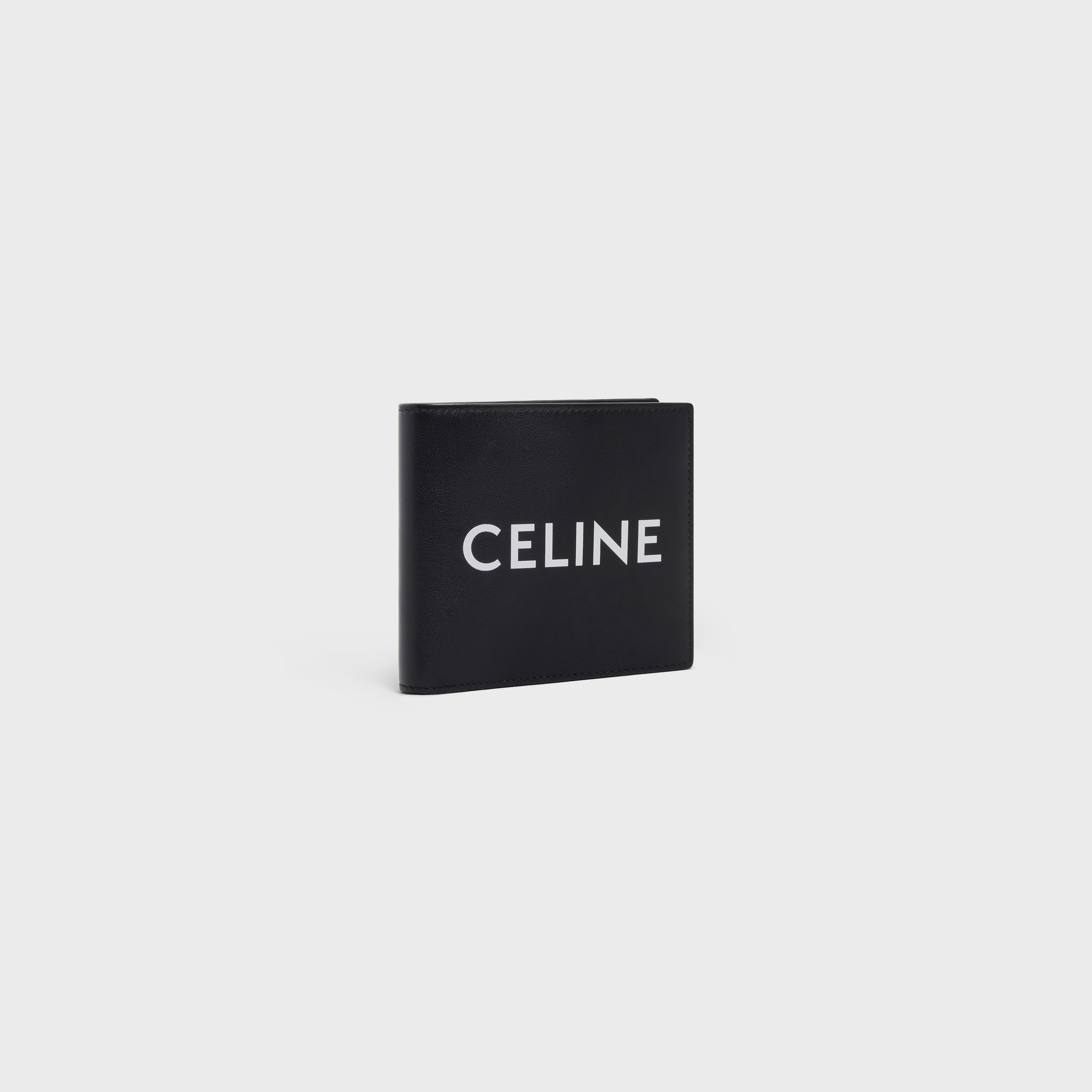 Bi-fold Wallet with Coin in Smooth Calfskin with celine print - 2
