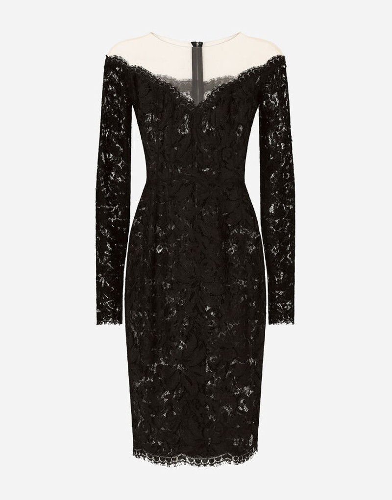 Lace and tulle midi dress 1