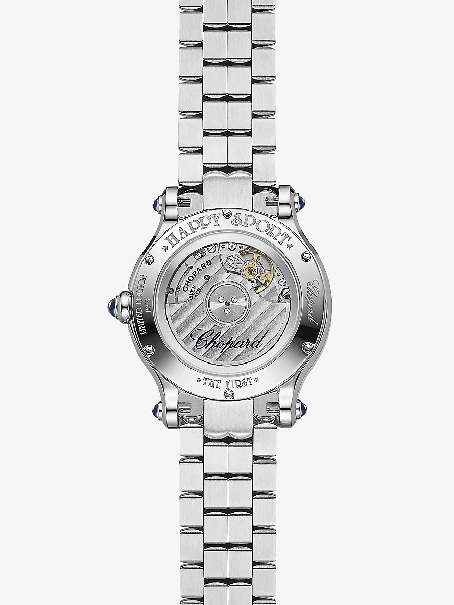 278610-3001 Happy Sport stainless-steel and 0.35ct diamond self-winding mechanical watch - 3