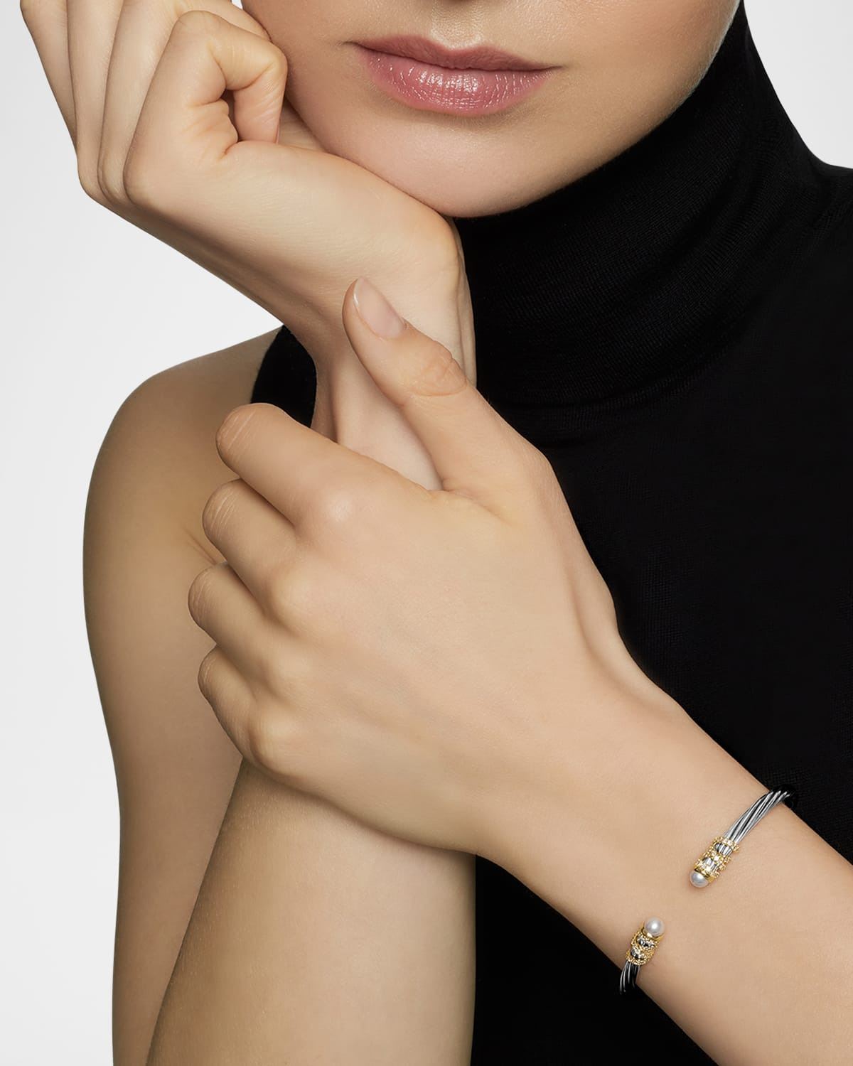 4mm Helena Cabochon Tip Bracelet with Diamonds - 6