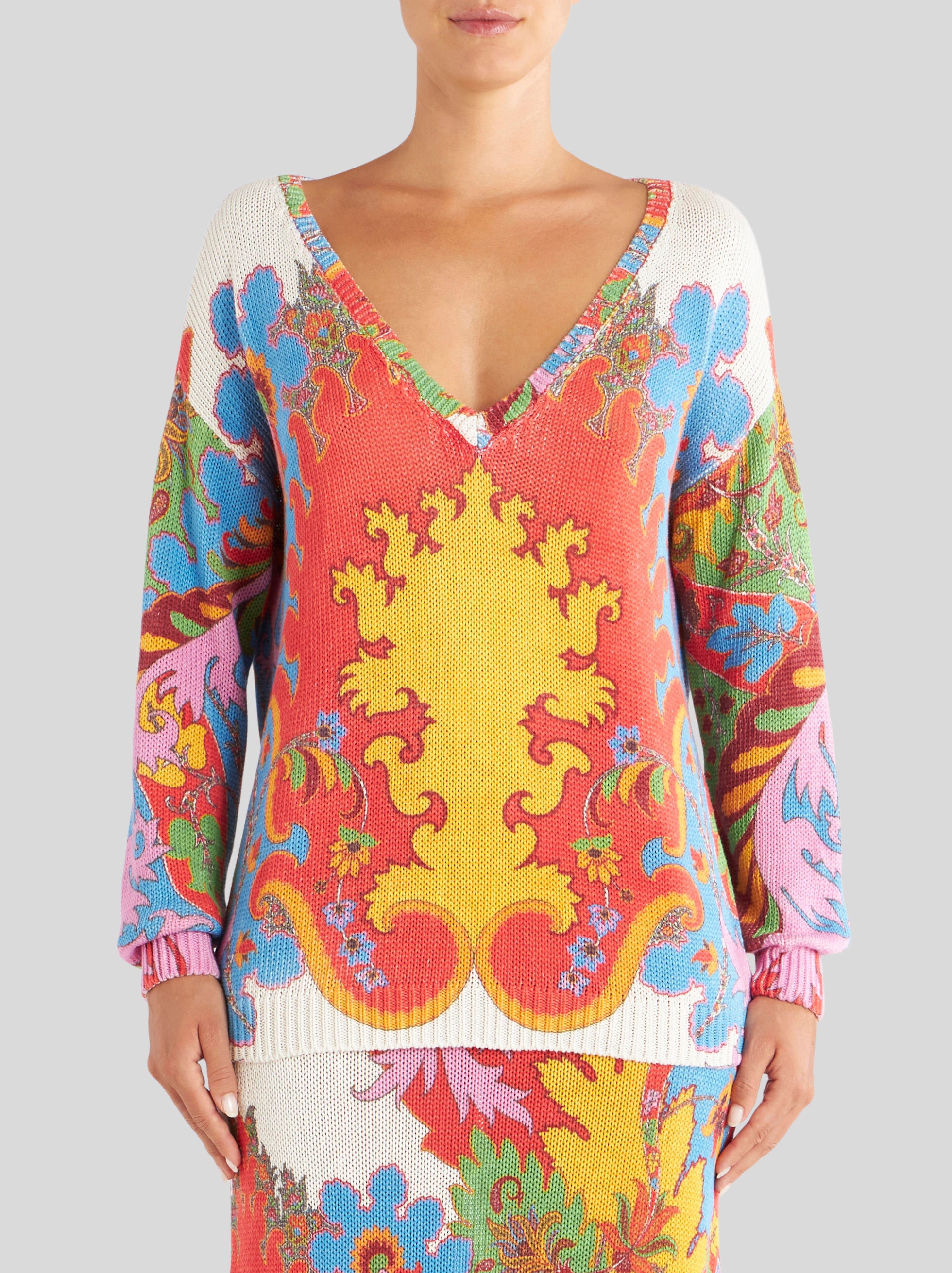 PAISLEY SILK AND LINEN JUMPER - 2