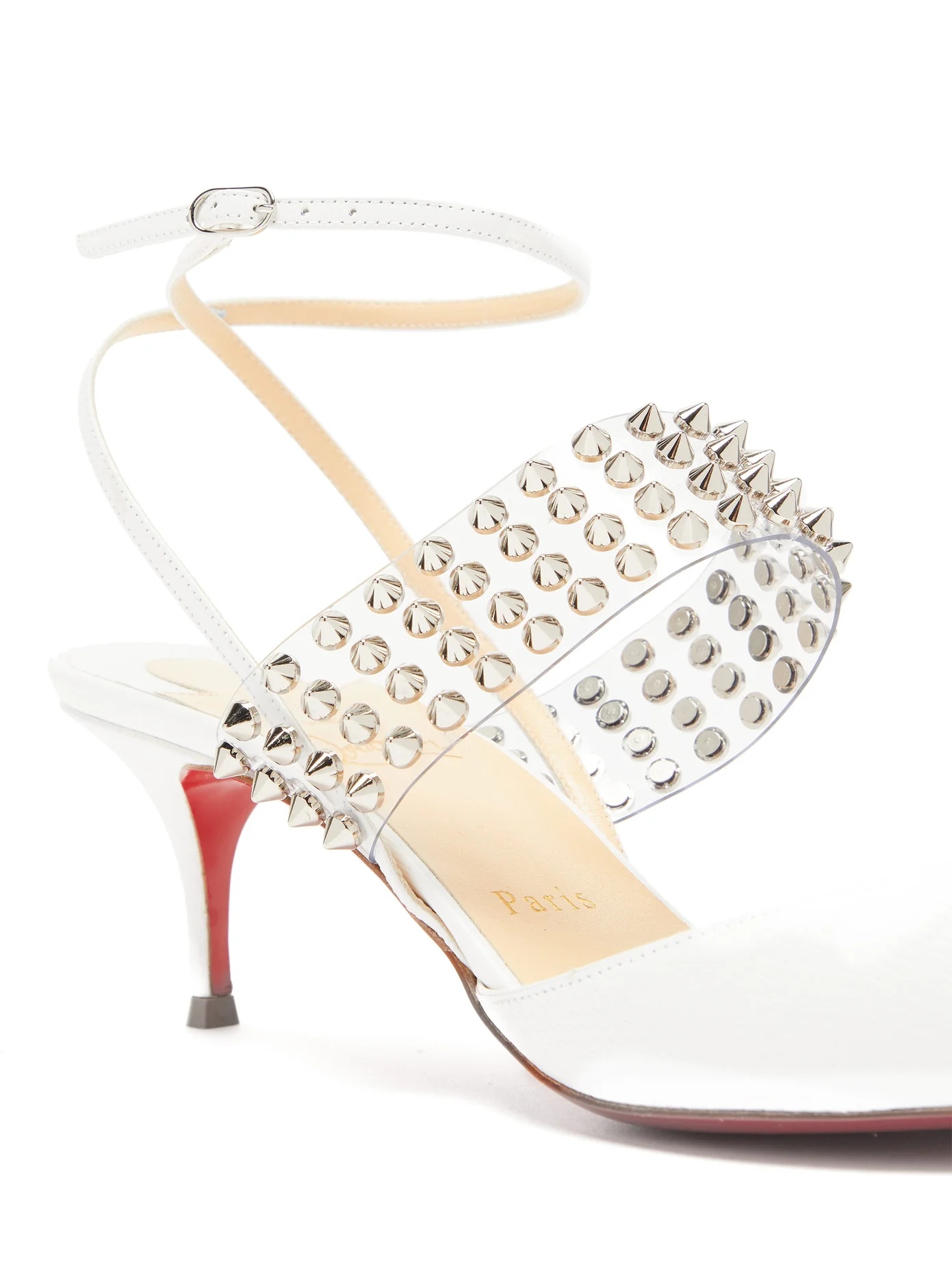 Levita 55 studded lizard-effect leather pumps - 6