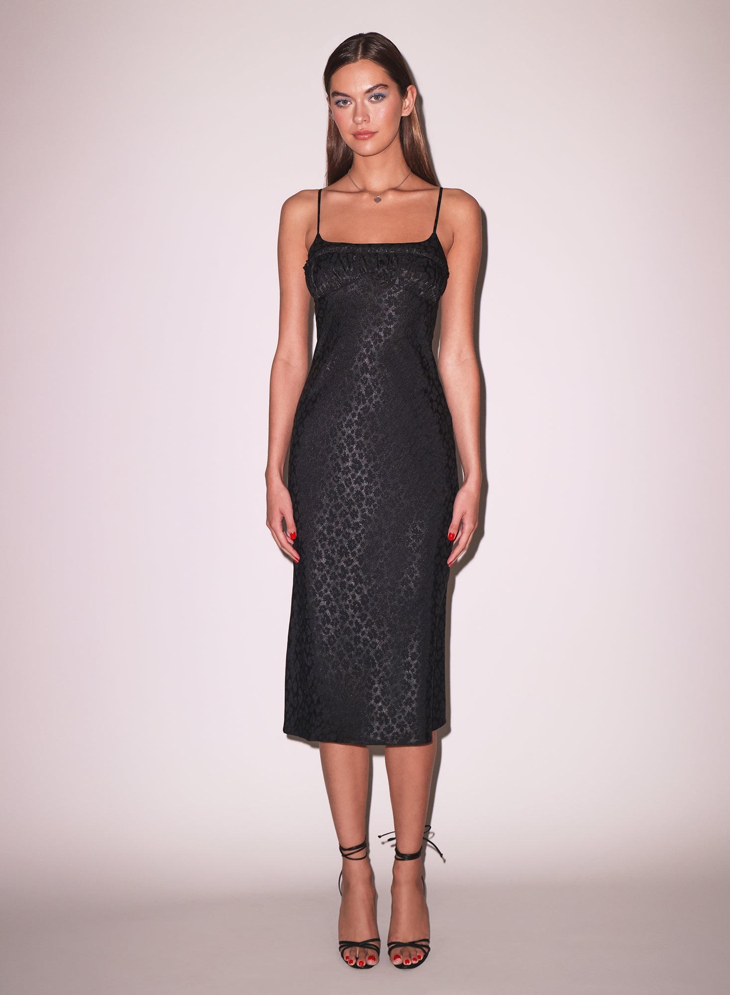 Pansy Jacquard Ruched Bust Dress - 8