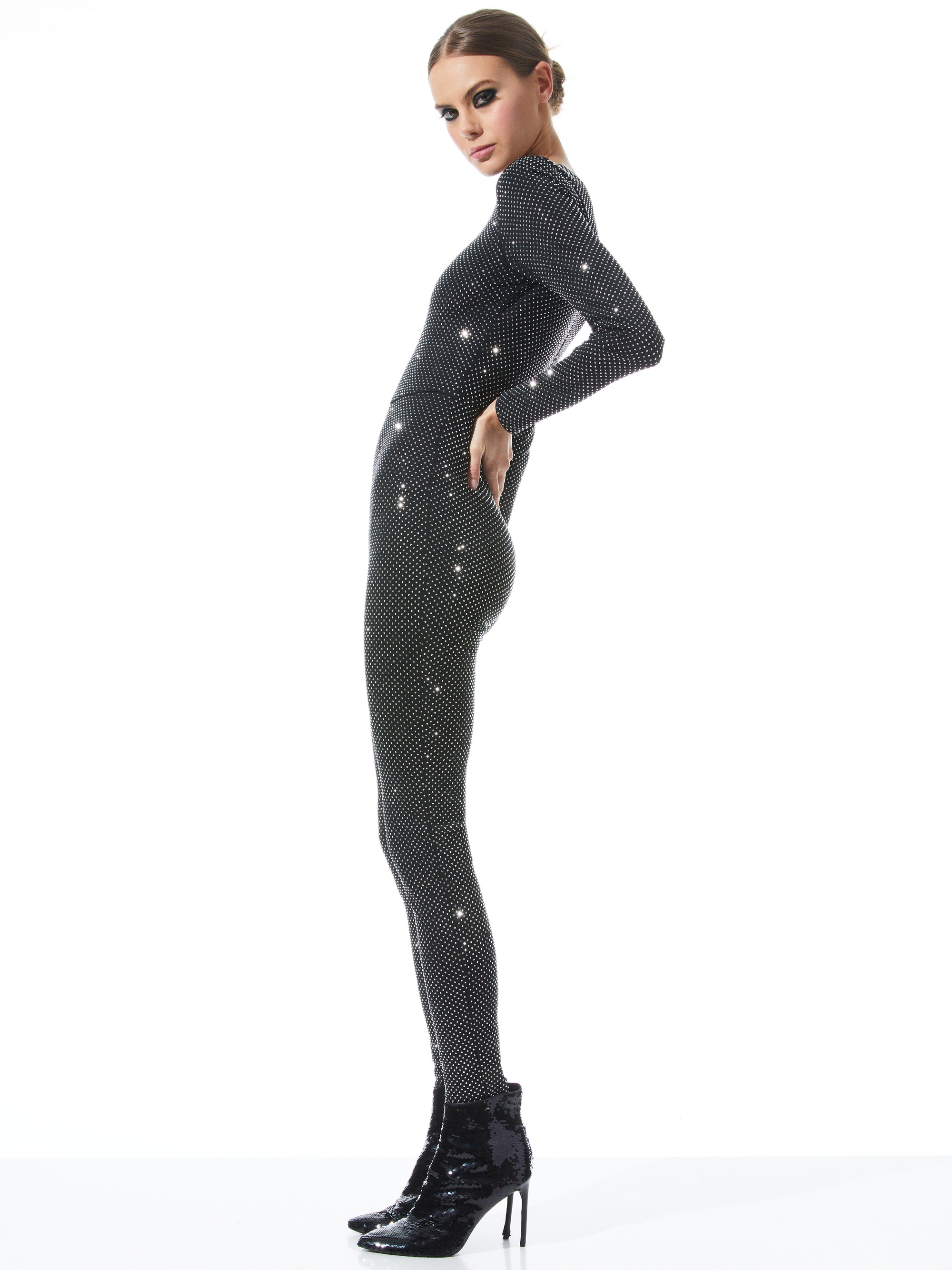 FREDDIE CREWNECK EMBELLISHED CATSUIT - 4