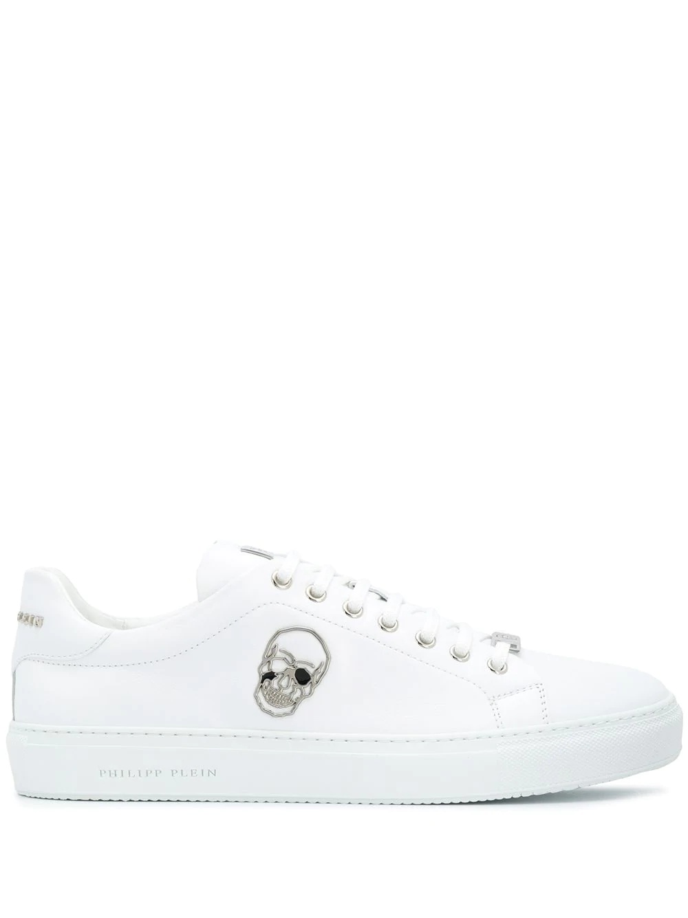 skull plaque low-top sneakers - 1