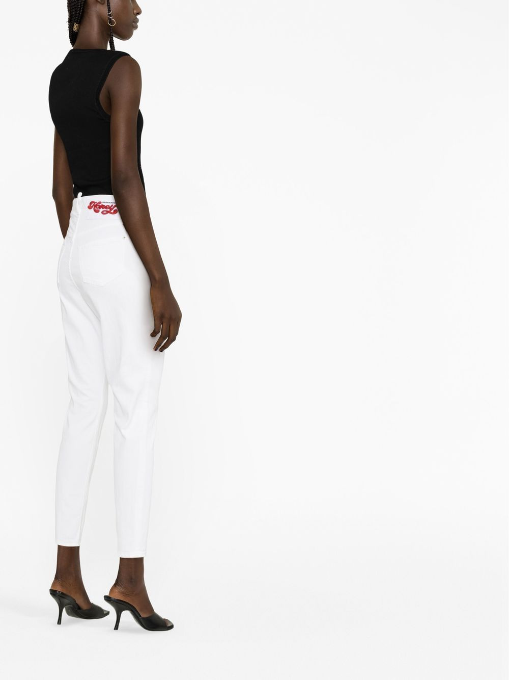 high-waisted denim jeans - 4