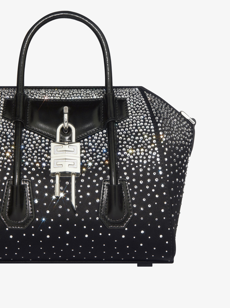 MINI ANTIGONA LOCK BAG IN SATIN WITH STRASS 5